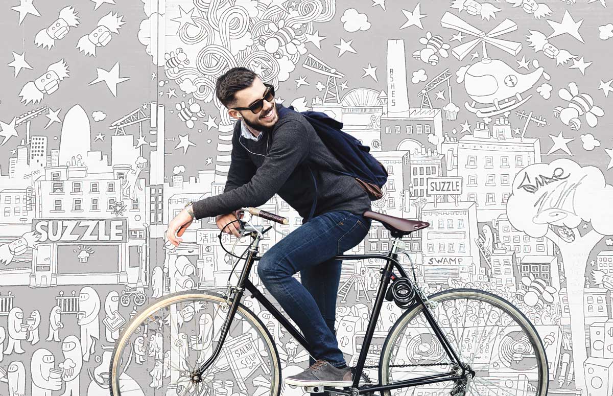 man on bike